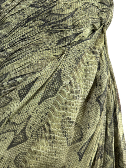 Roberto Cavalli PreFall 2010 maxi chiffon dress in python-print silk