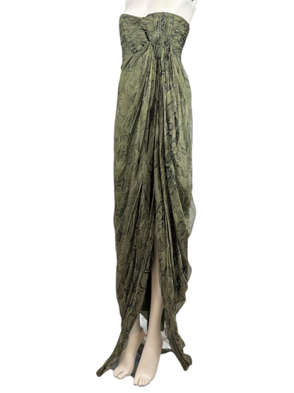 Roberto Cavalli PreFall 2010 maxi chiffon dress in python-print silk