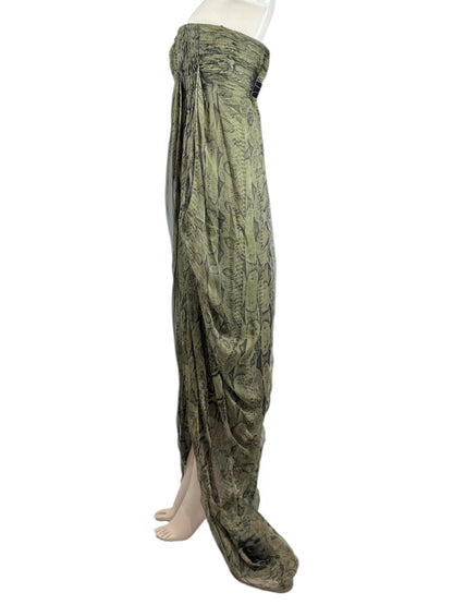 Roberto Cavalli PreFall 2010 maxi chiffon dress in python-print silk