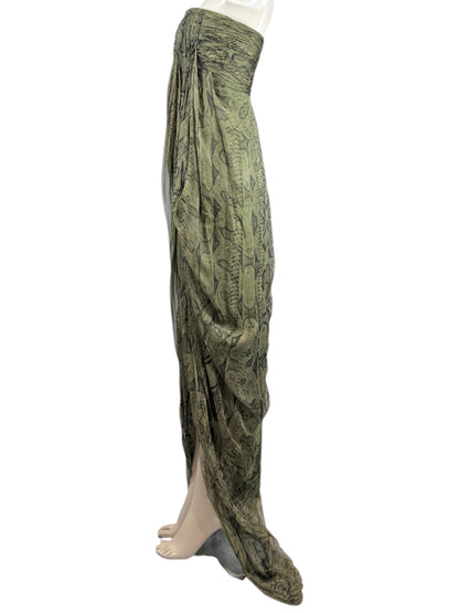 Roberto Cavalli PreFall 2010 maxi chiffon dress in python-print silk