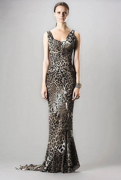 Roberto Cavalli Prefall 2010 Look 11 Maxi chiffon leopard dress