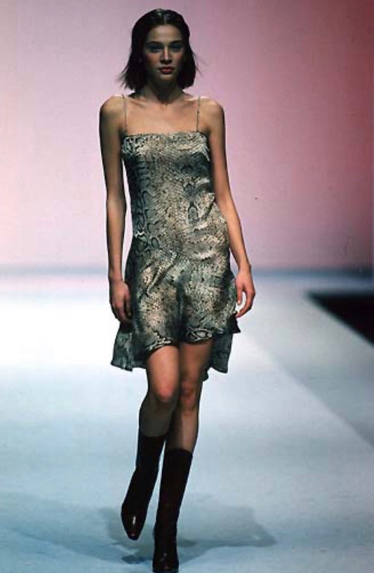 Roberto Cavalli Spring 1998 Printed Snakeskin mini dress