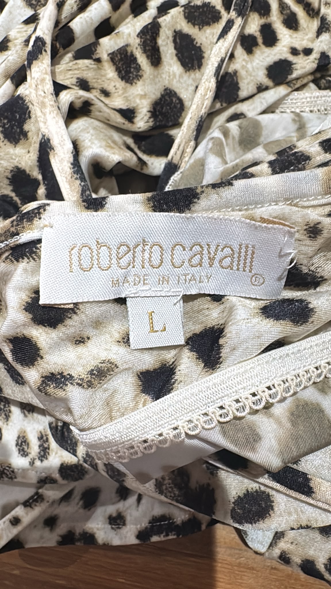 Roberto Cavalli Spring 1999 Leopard print jersey dress