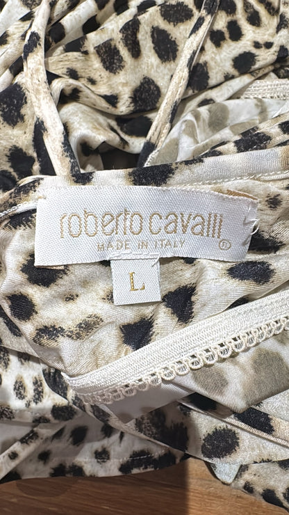 Roberto Cavalli Spring 1999 Leopard print jersey dress
