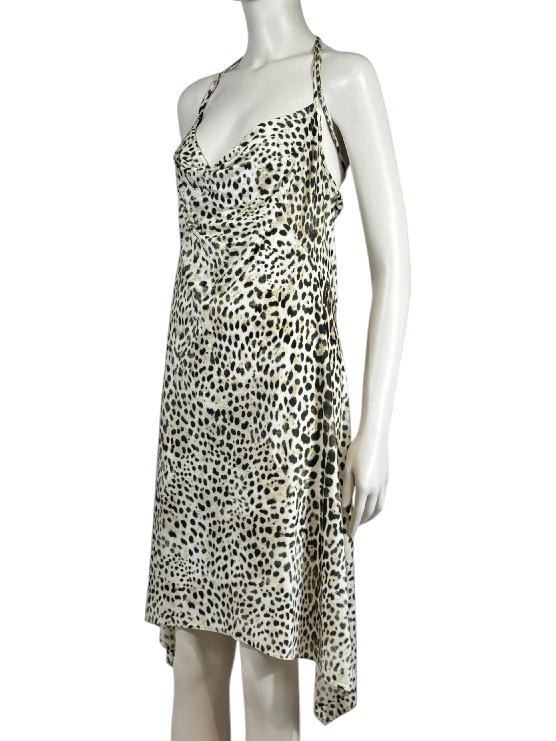 Roberto Cavalli Spring 1999 Leopard print jersey dress