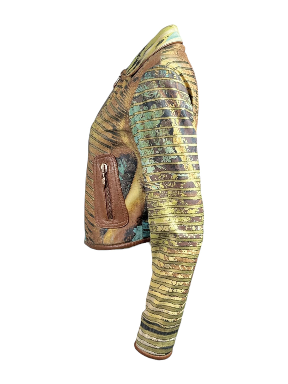 Roberto Cavalli Spring 2002 Printed leather lion jacket