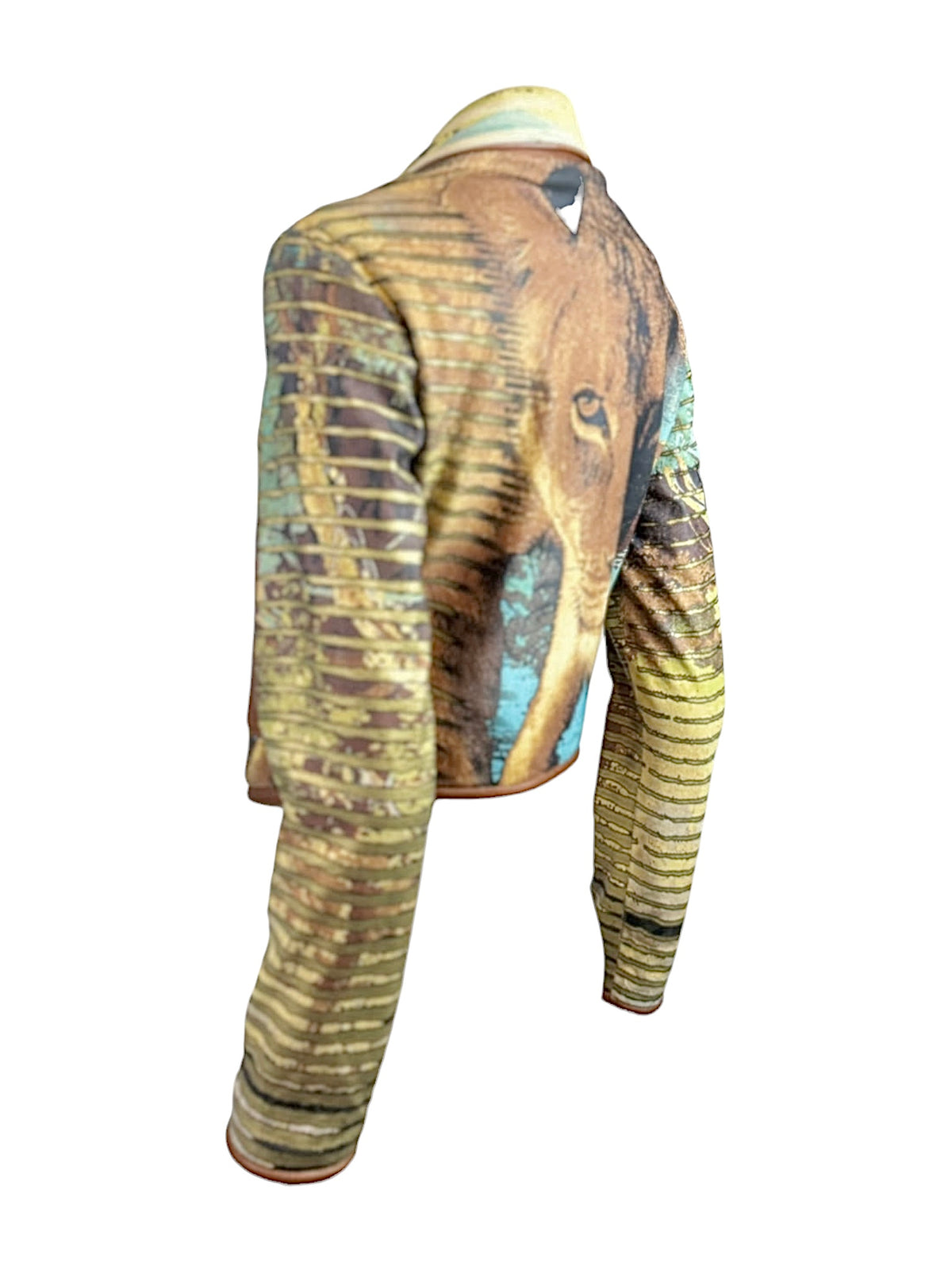 Roberto Cavalli Spring 2002 Printed leather lion jacket
