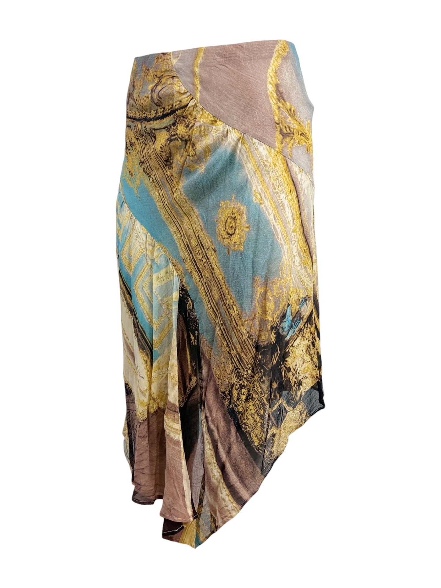 Roberto Cavalli Spring 2003 Multicolor crepe silk skirt