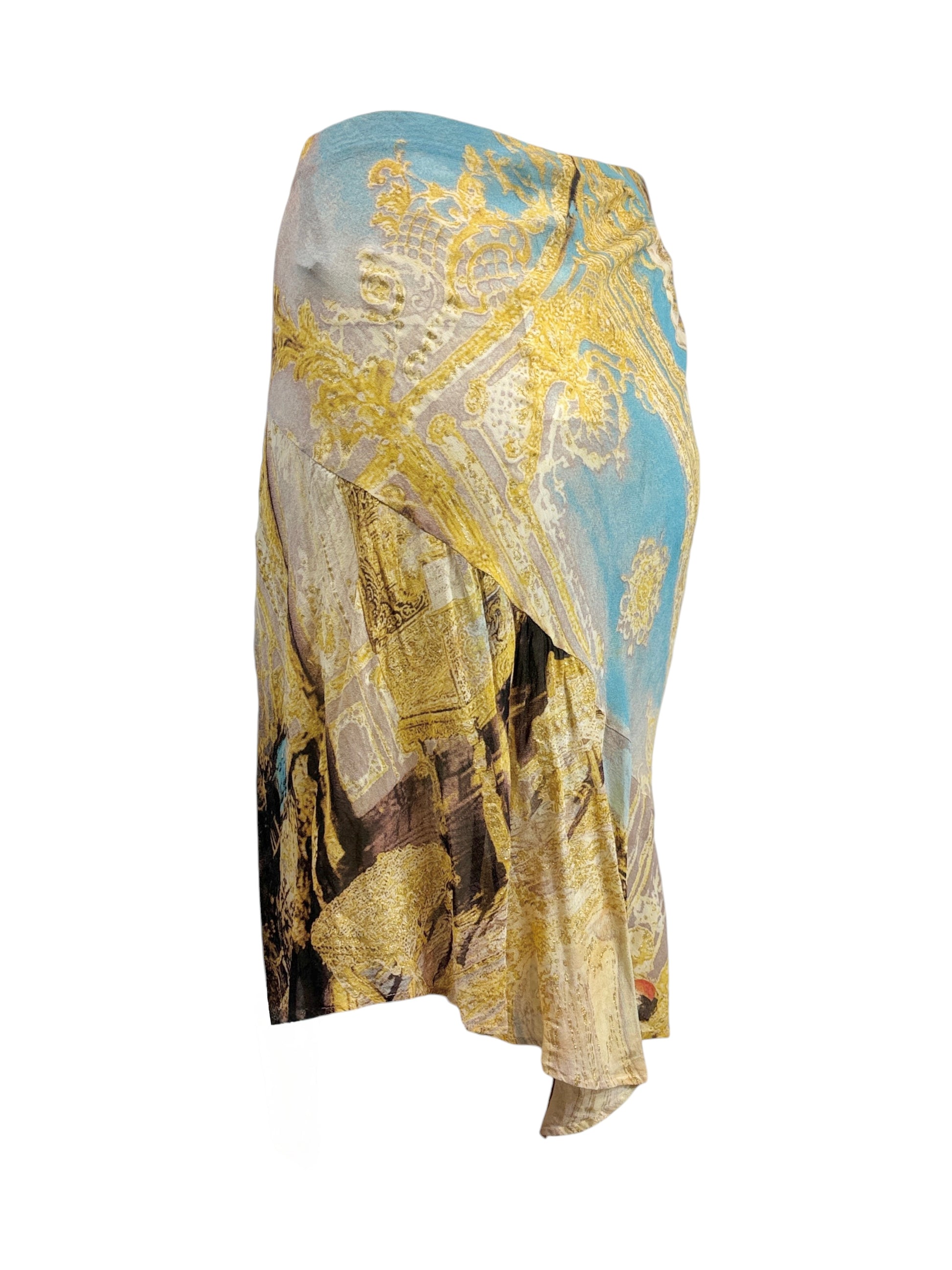 Roberto Cavalli Spring 2003 Multicolor crepe silk skirt