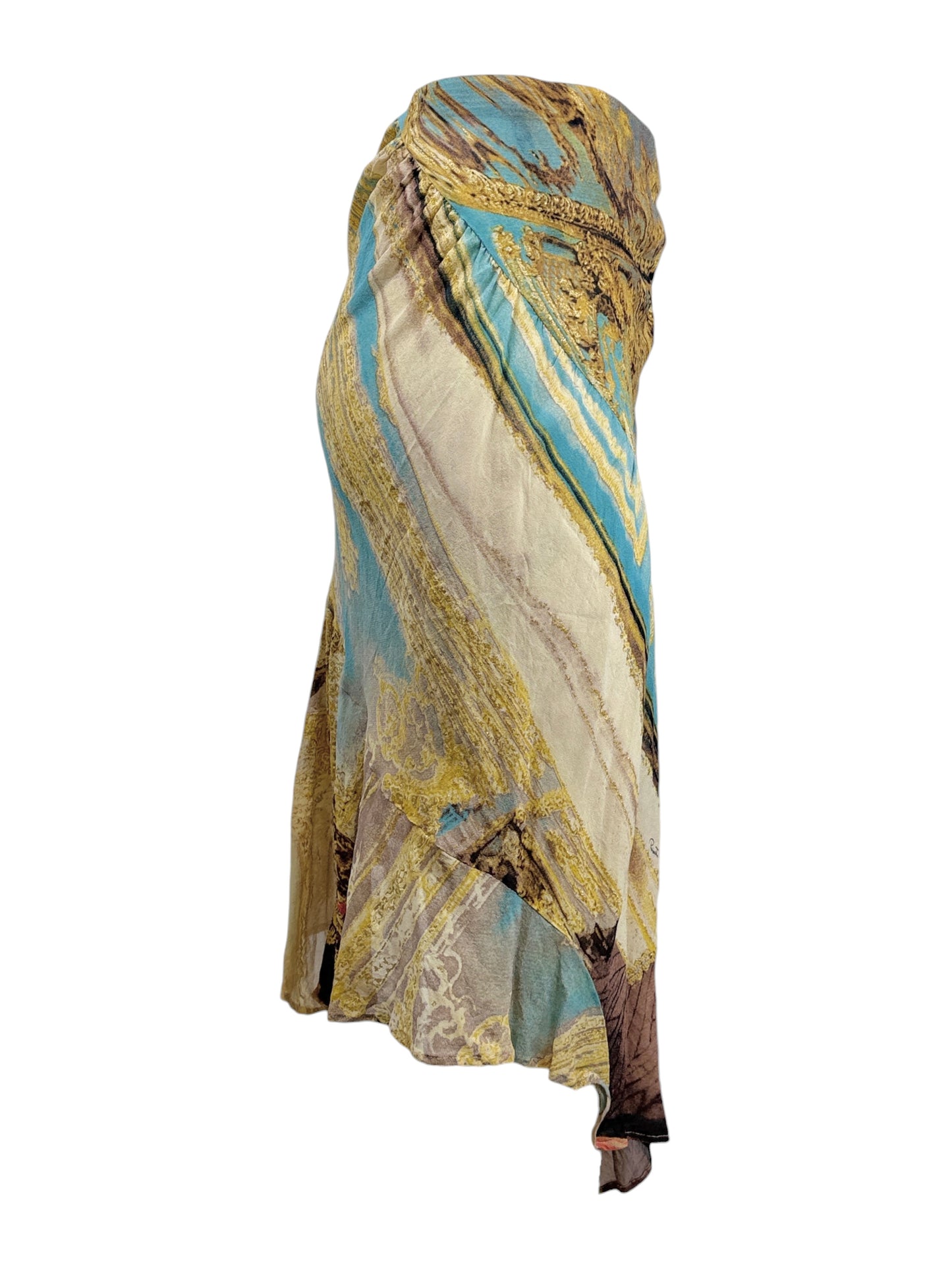 Roberto Cavalli Spring 2003 Multicolor crepe silk skirt