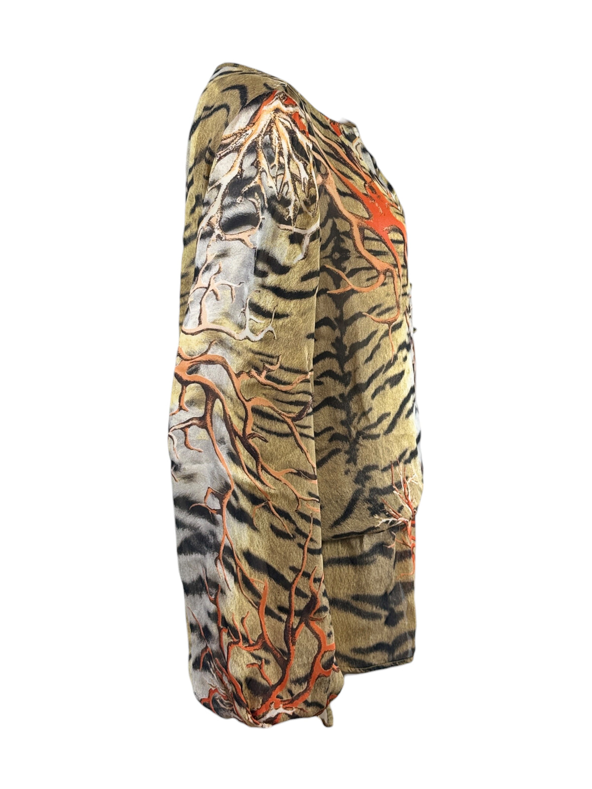 Roberto Cavalli Spring 2005 Silk crepe tiger coral blouse