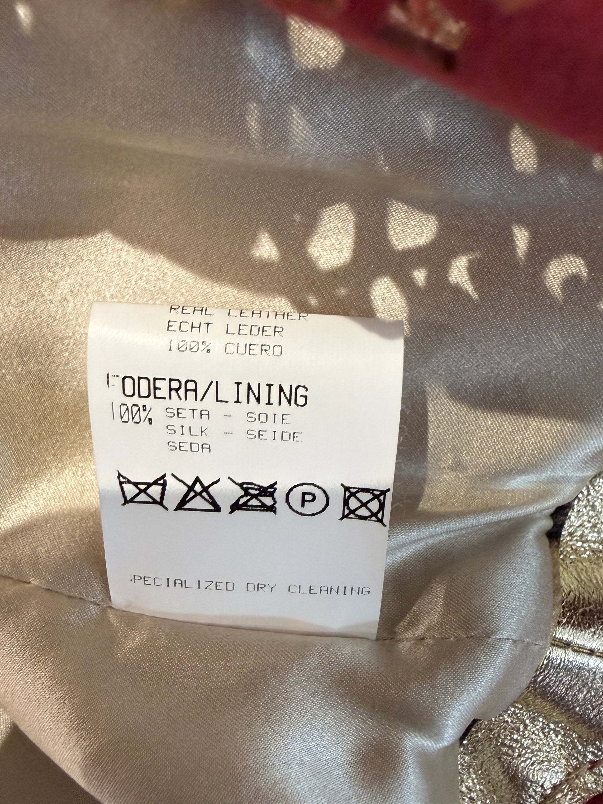 Roberto Cavalli Spring 2007 Gold metallic lambskin jacket dragons