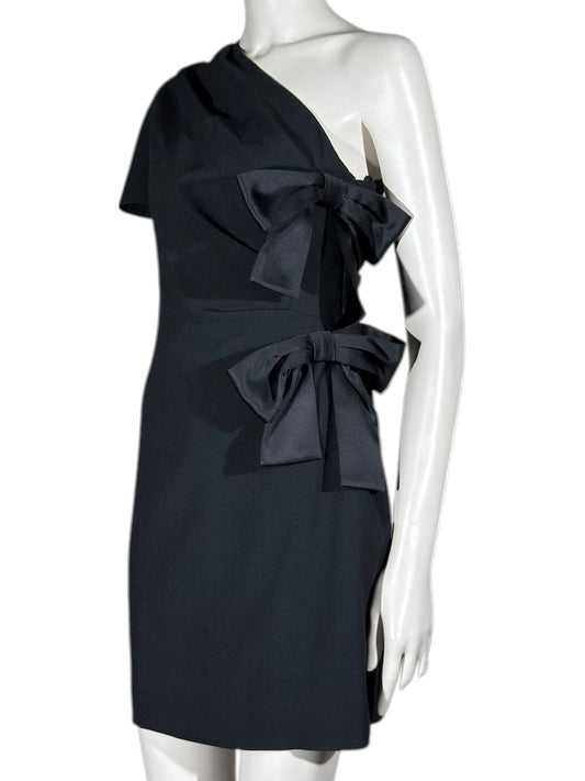 Saint Laurent Anthony Vaccarello Prefall 2020 Asymmetric black bows dress