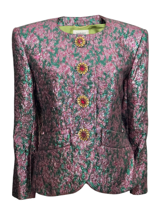 Saint Laurent Anthony Vaccarello Spring 2025 Look 42 Brocade blazer