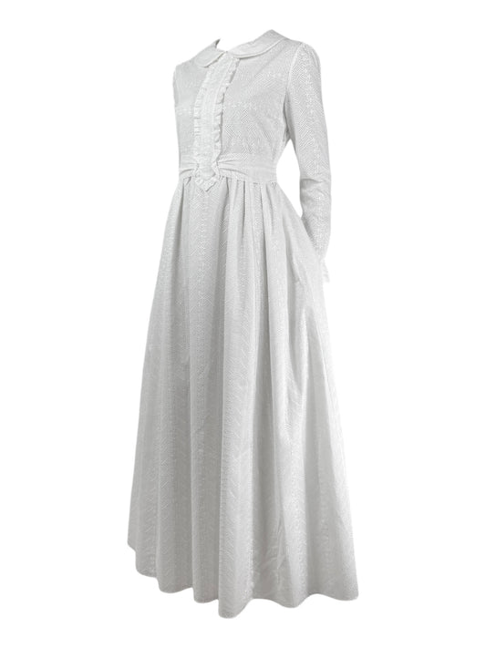 Saint Laurent Hedi Slimane - Resort 2015  - White broderie anglaise cotton dress