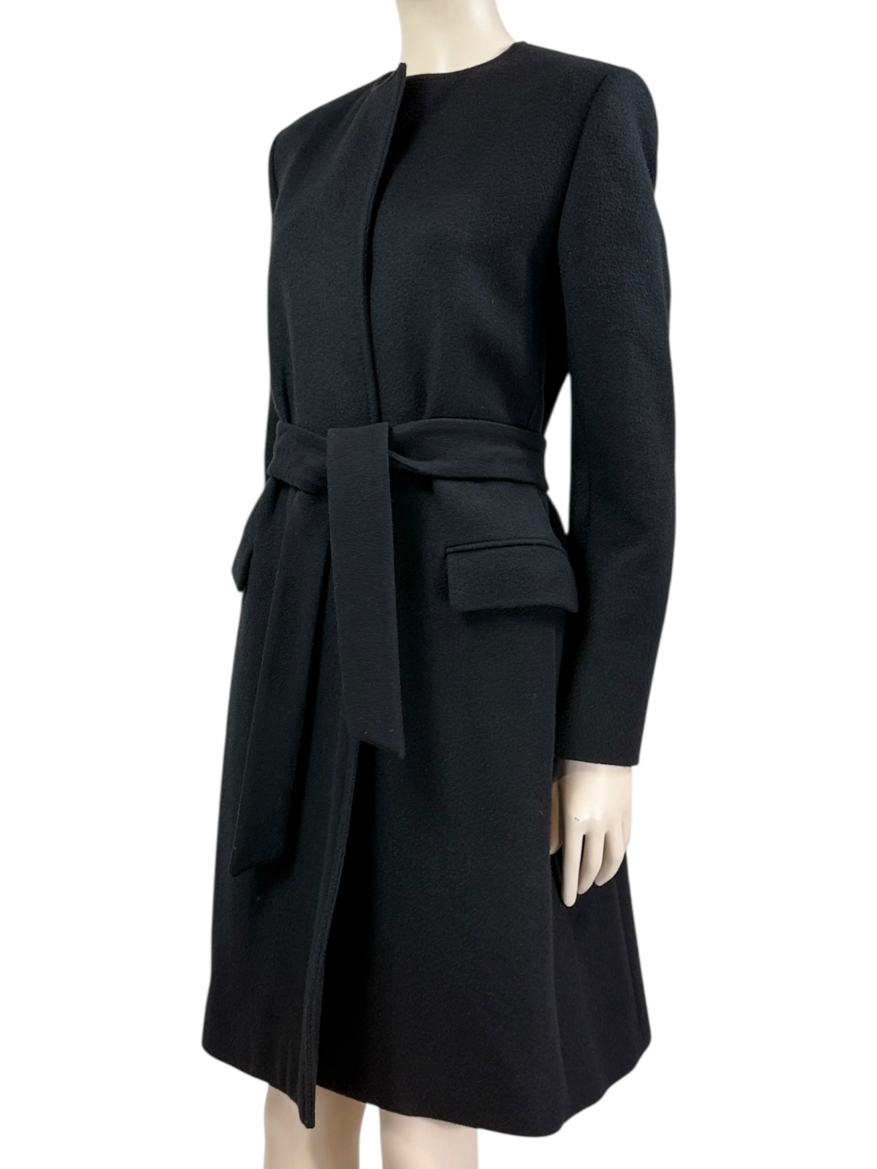 Saint Laurent Hedi Slimane Fall 2013 black cashmere coat