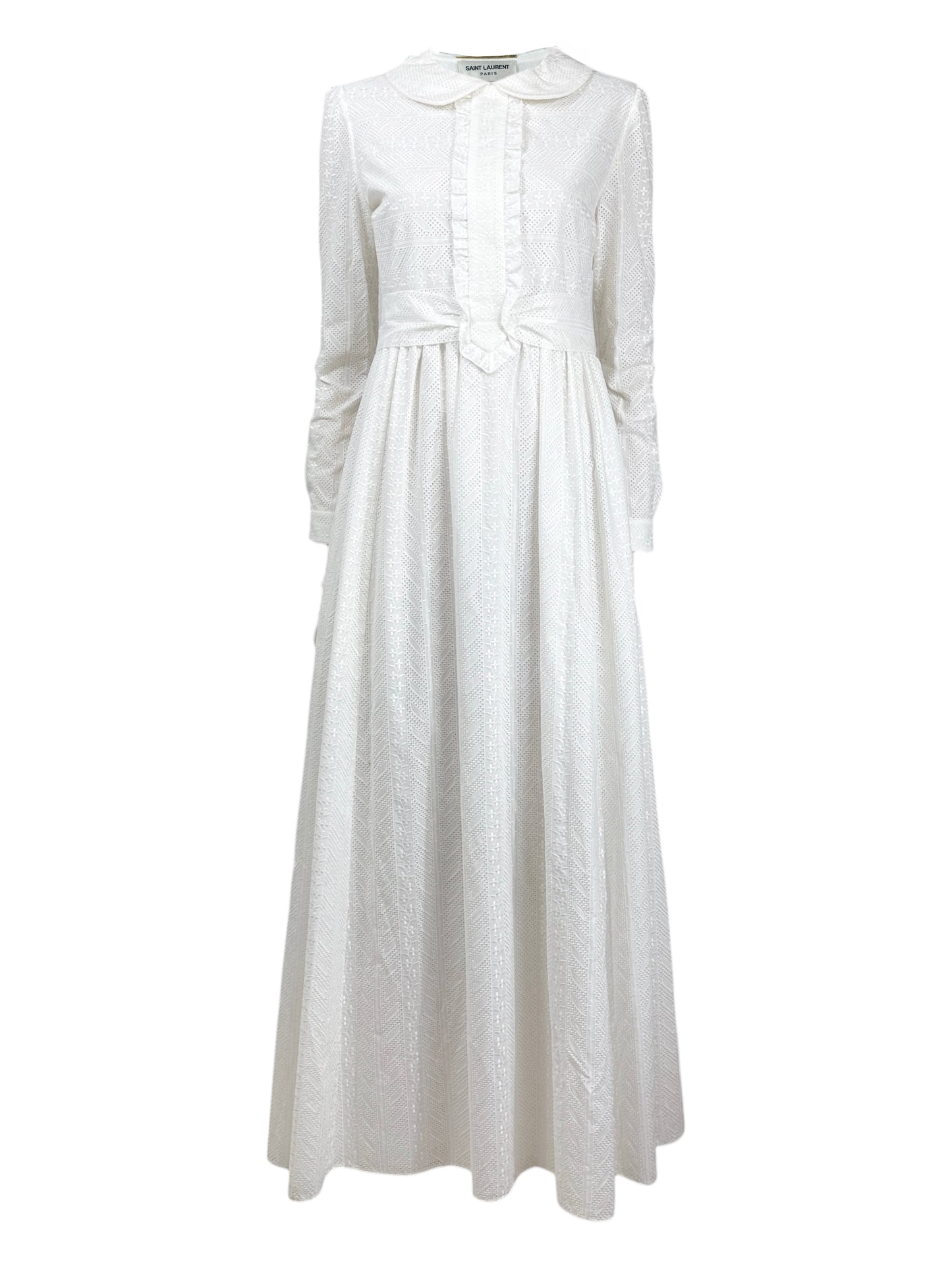 Saint Laurent Hedi Slimane Resort 2015 white broderie anglaise dress