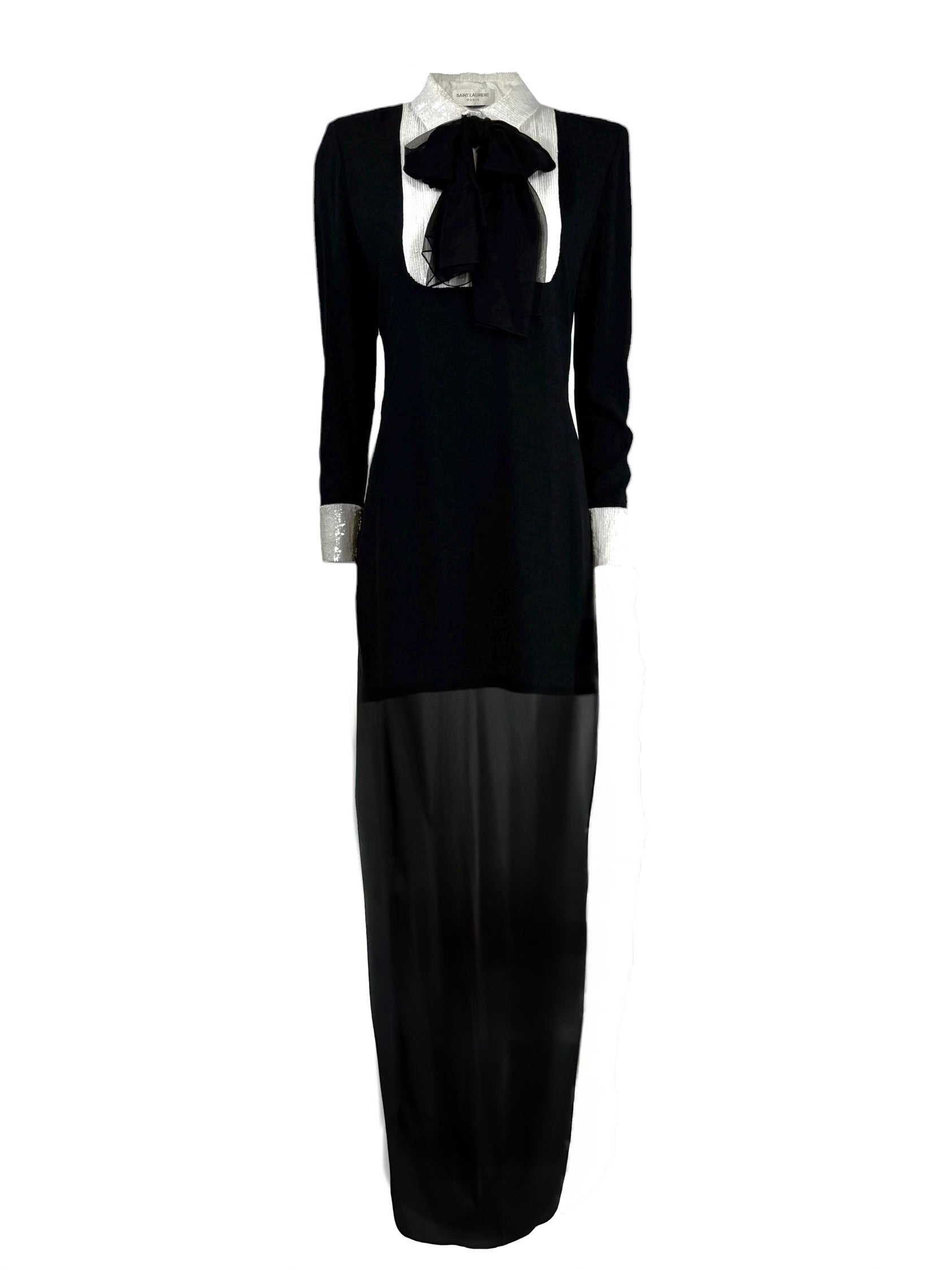 Saint Laurent Hedi Slimane Spring 2013 Look 13 Smoking train dress