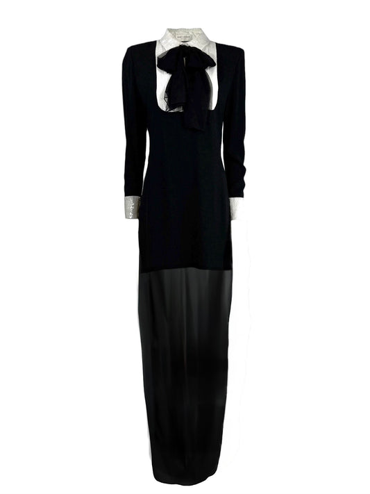 Saint Laurent Hedi Slimane Spring 2013 Look 13 Smoking train dress