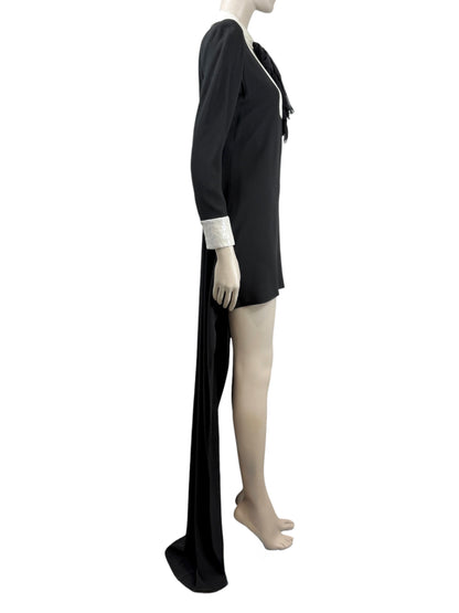 Saint Laurent Hedi Slimane Spring 2013 Look 13 Smoking train dress