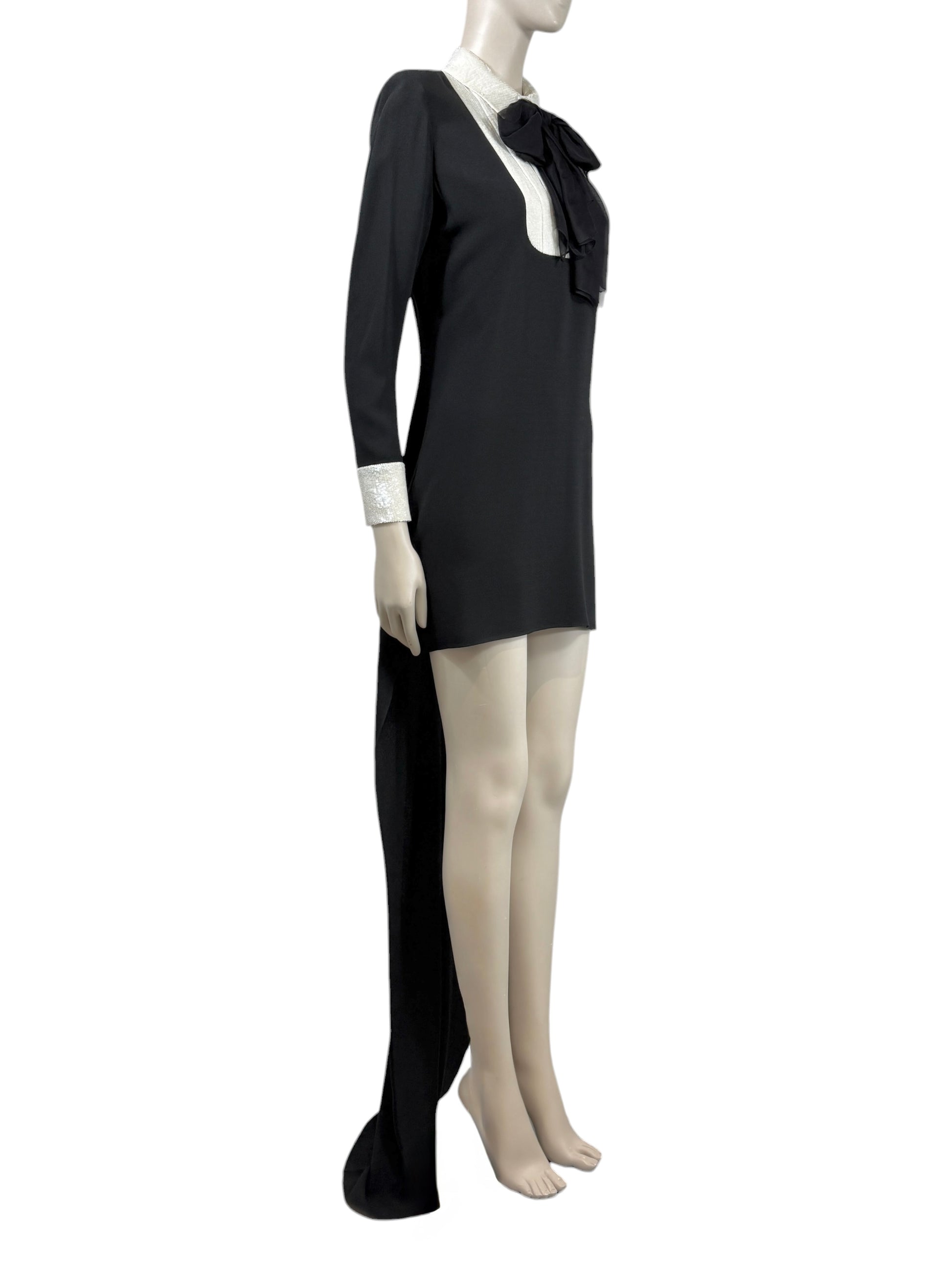 Saint Laurent Hedi Slimane Spring 2013 Look 13 Smoking train dress