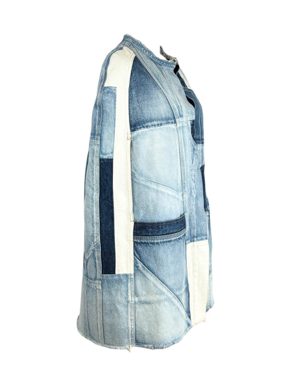 Saint Laurent Hedi Slimane Spring 2016 Look 12 Washed denim patchwork cape