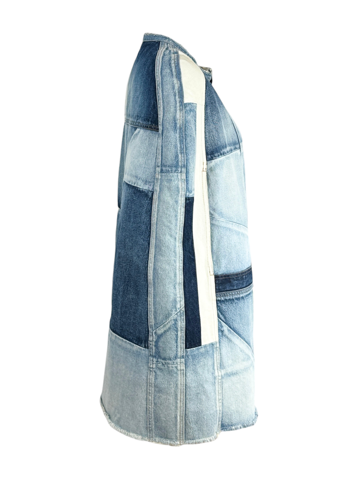 Saint Laurent Hedi Slimane Spring 2016 Look 12 Washed denim patchwork cape