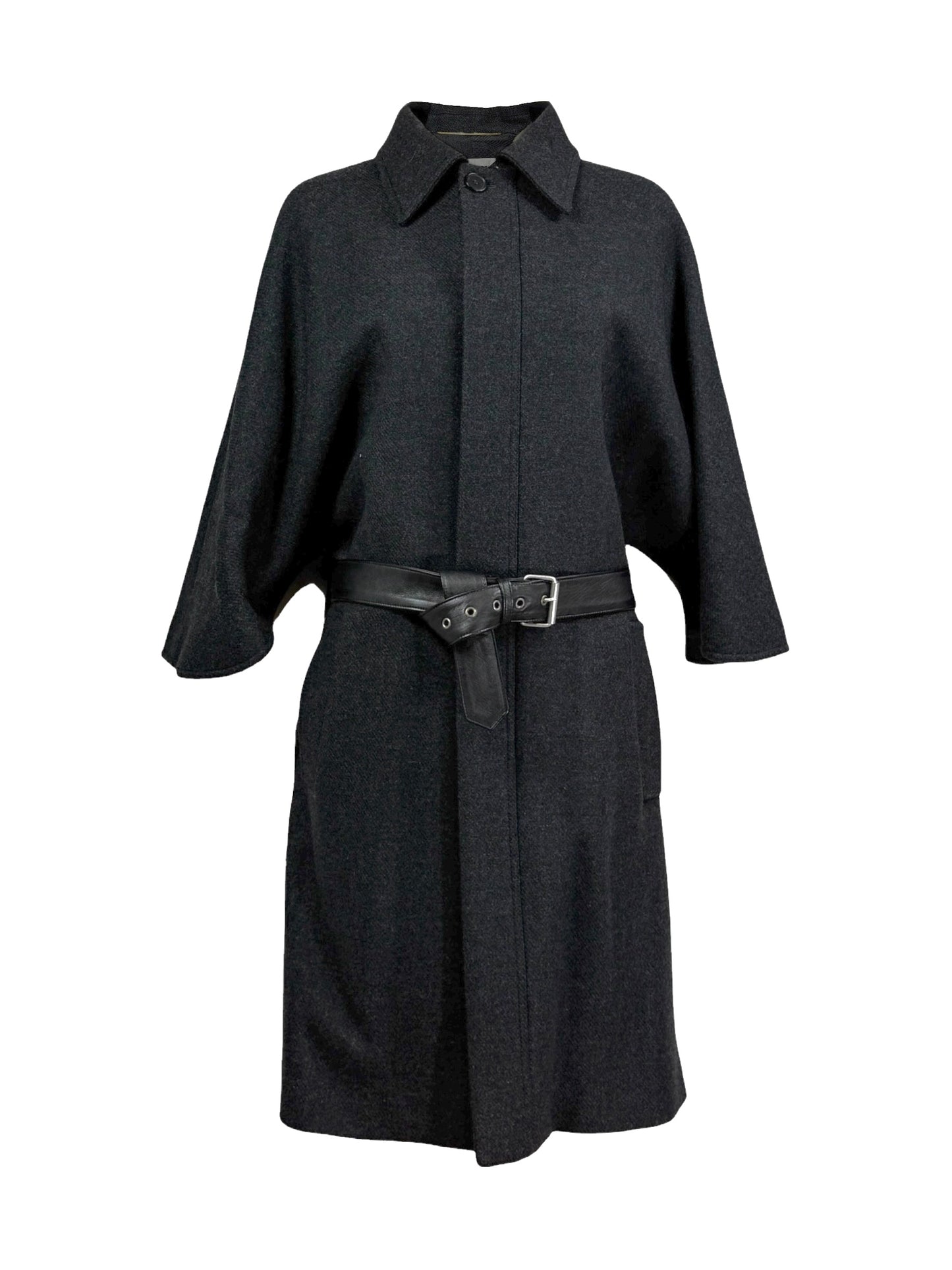 Saint Laurent X Hedi Slimane Automne/Hiver 2015-2016 grey wool coat