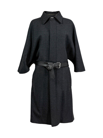 Saint Laurent X Hedi Slimane Automne/Hiver 2015-2016 grey wool coat