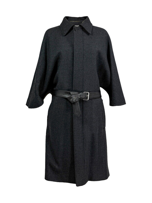 Saint Laurent X Hedi Slimane Automne/Hiver 2015-2016 grey wool coat