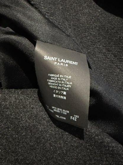 Saint Laurent X Hedi Slimane Automne/Hiver 2015-2016 grey wool coat
