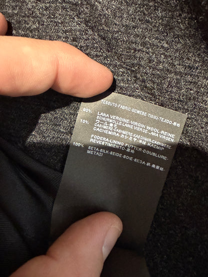 Saint Laurent X Hedi Slimane Automne/Hiver 2015-2016 grey wool coat