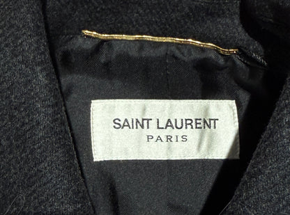 Saint Laurent X Hedi Slimane Automne/Hiver 2015-2016 grey wool coat
