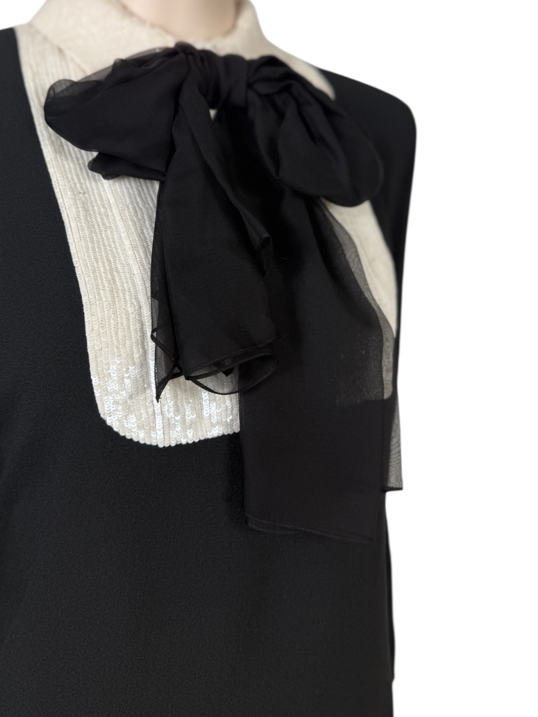 Saint Laurent X Hedi Slimane Spring/Summer 2013  Look 13  Black crepe tuxedo dress with train 6