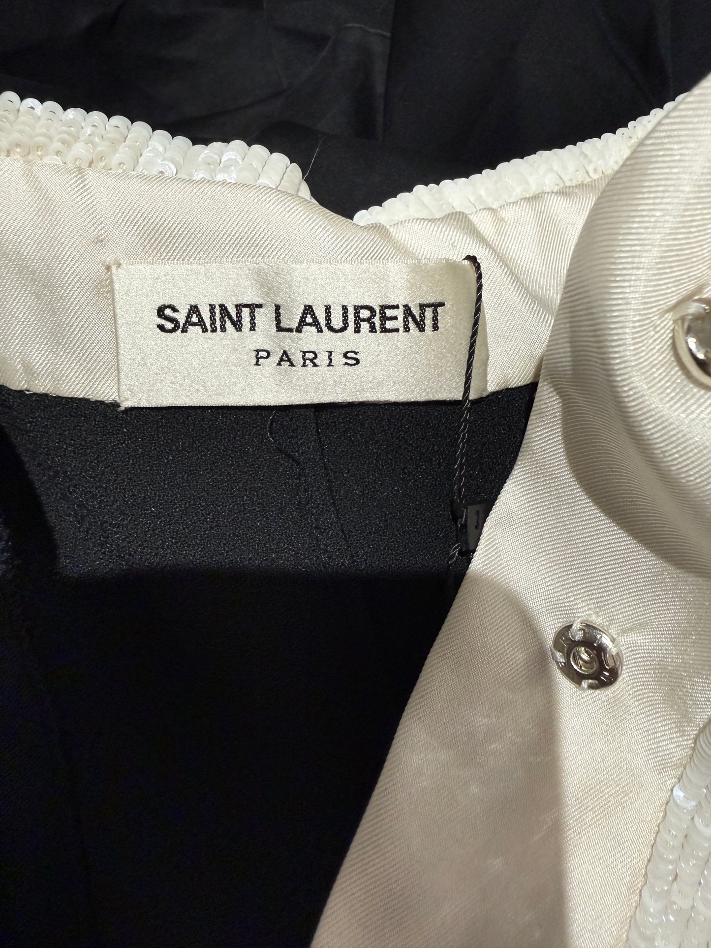 Saint Laurent X Hedi Slimane Spring/Summer 2013  Look 13  Black crepe tuxedo dress with train 7