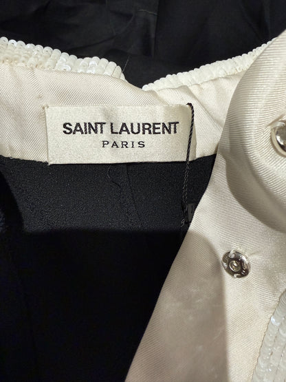 Saint Laurent X Hedi Slimane Spring/Summer 2013  Look 13  Black crepe tuxedo dress with train 7