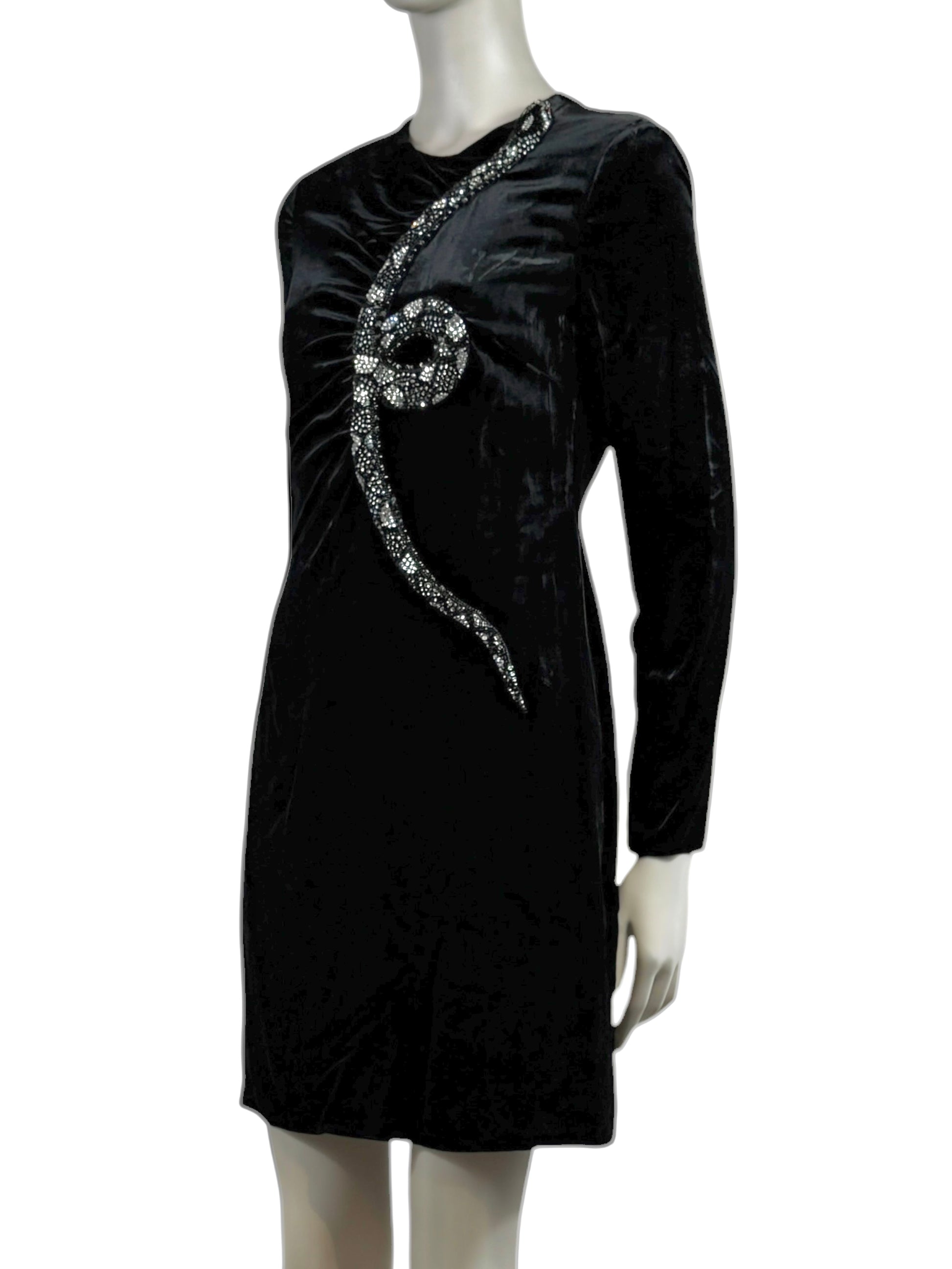 Valentino 1971 Pierpaolo Piccioli Prefall 2018 Velvet snake crystal dress