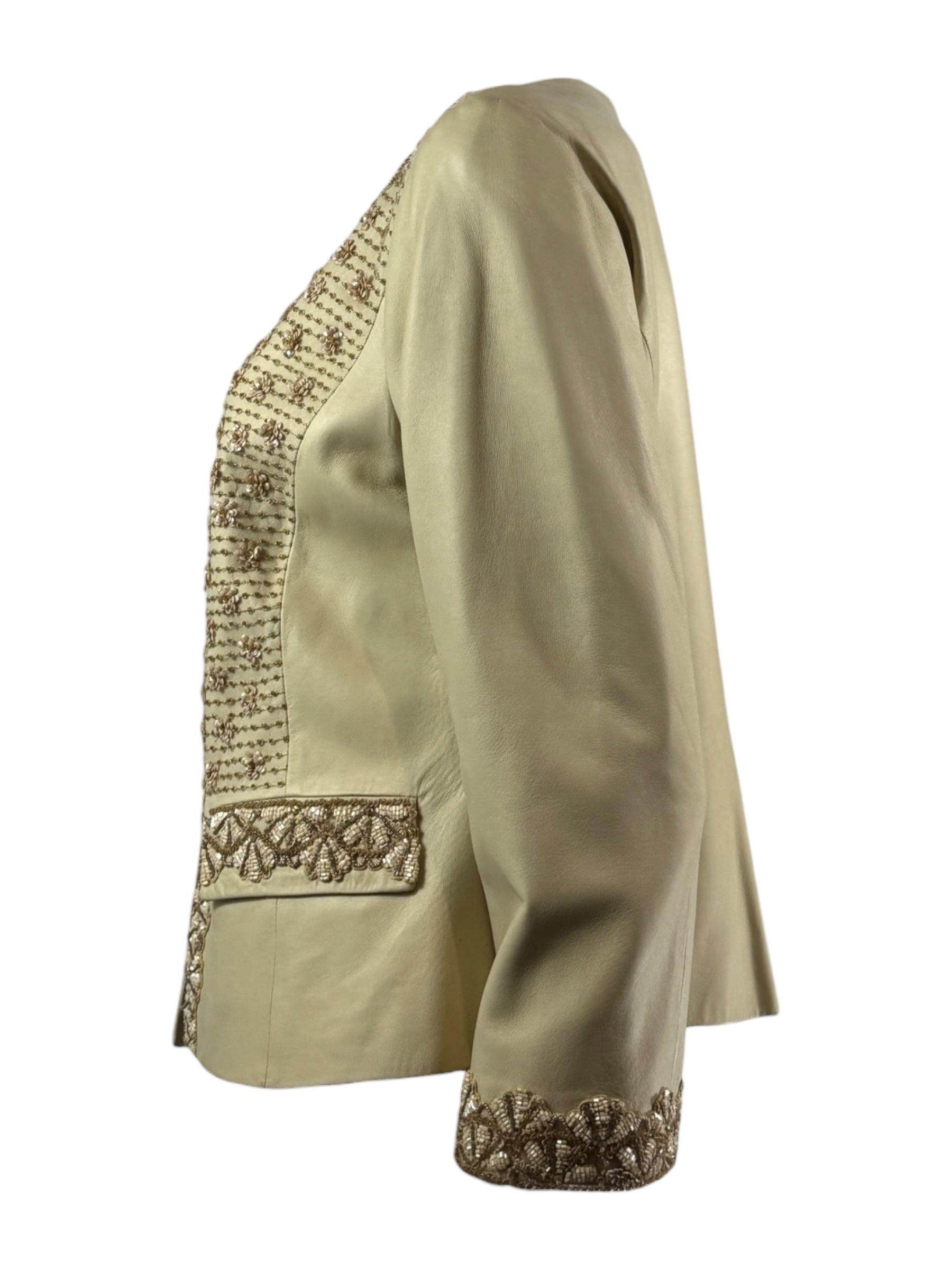Valentino 2002 embroidered leather jacket