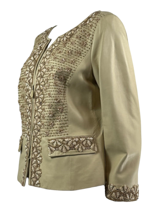 Valentino 2002 embroidered leather jacket