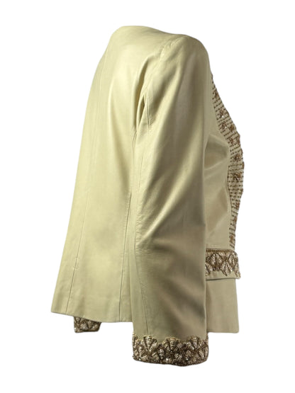 Valentino 2002 embroidered leather jacket