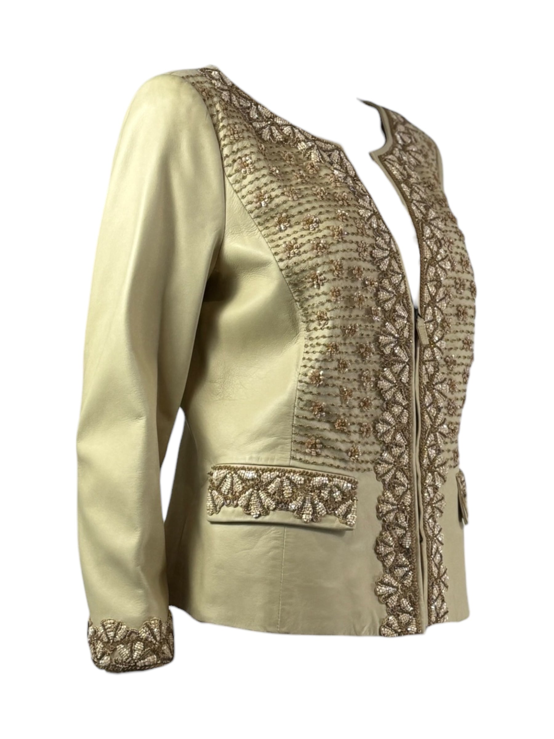 Valentino 2002 embroidered leather jacket