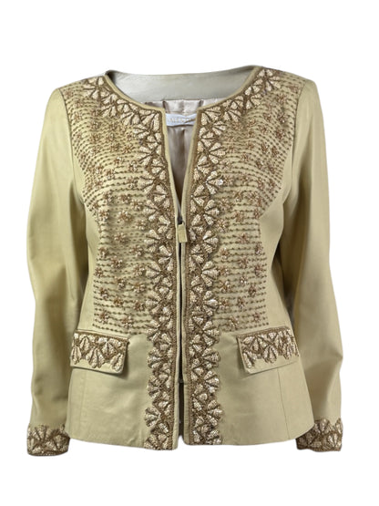 Valentino 2002 embroidered leather jacket