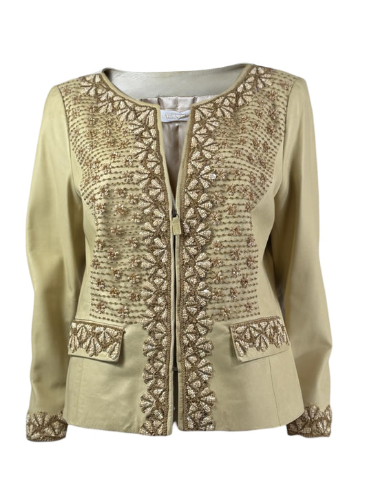 Valentino 2002 embroidered leather jacket