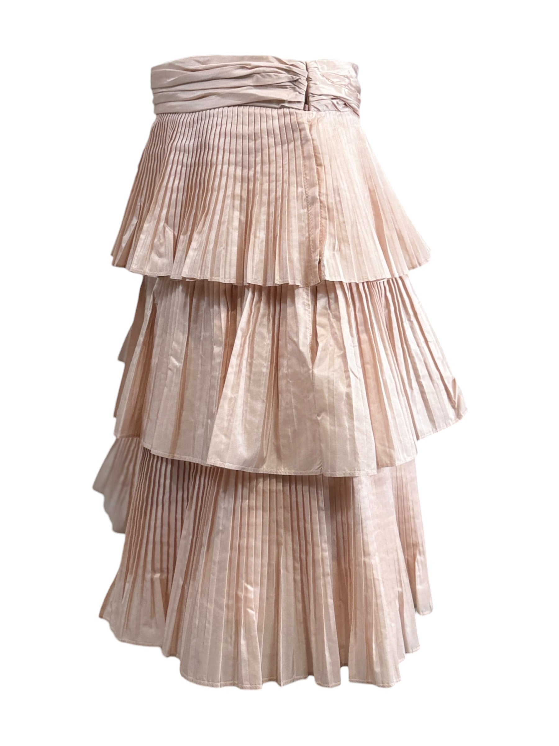 Valentino Alessandro Michele Prefall 2025 ruffle silk pink skirt