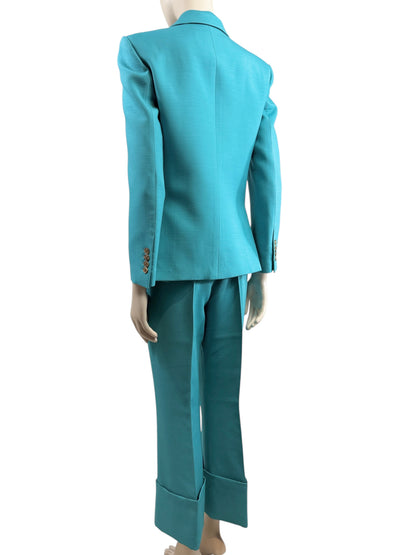 Valentino Alessandro Michele Resort 2025 Look 139 Turquoise trouser suit