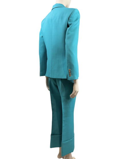 Valentino Alessandro Michele Resort 2025 Look 139 Turquoise trouser suit