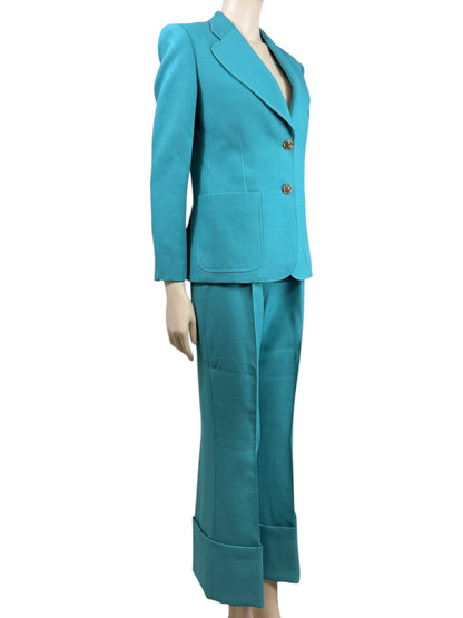 Valentino Alessandro Michele Resort 2025 Look 139 Turquoise trouser suit