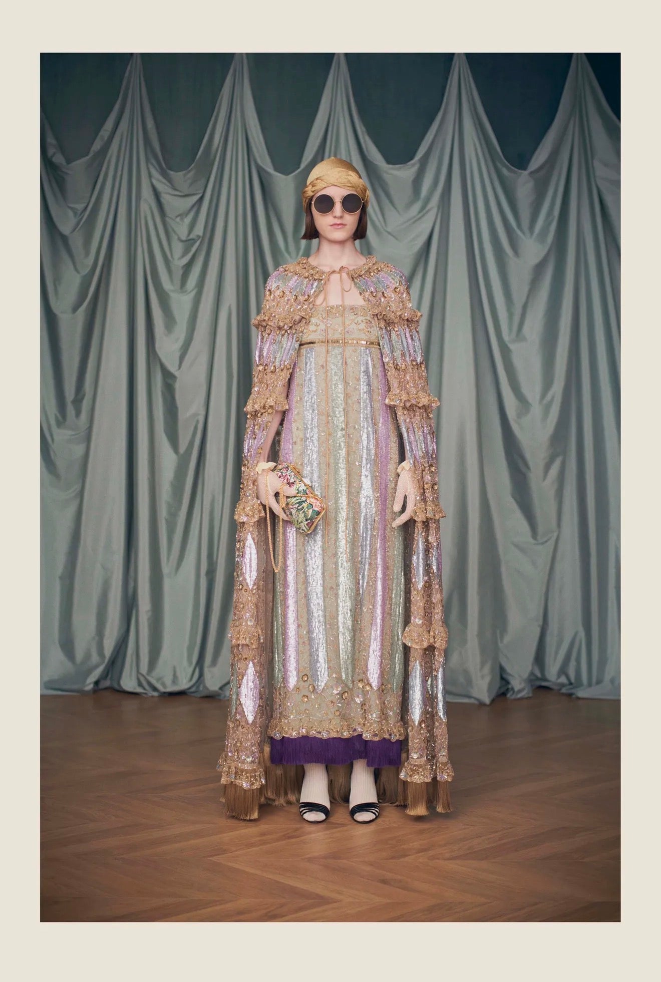 Valentino Alessandro Michele Resort 2025 Look 169 Embroidered Dress cape