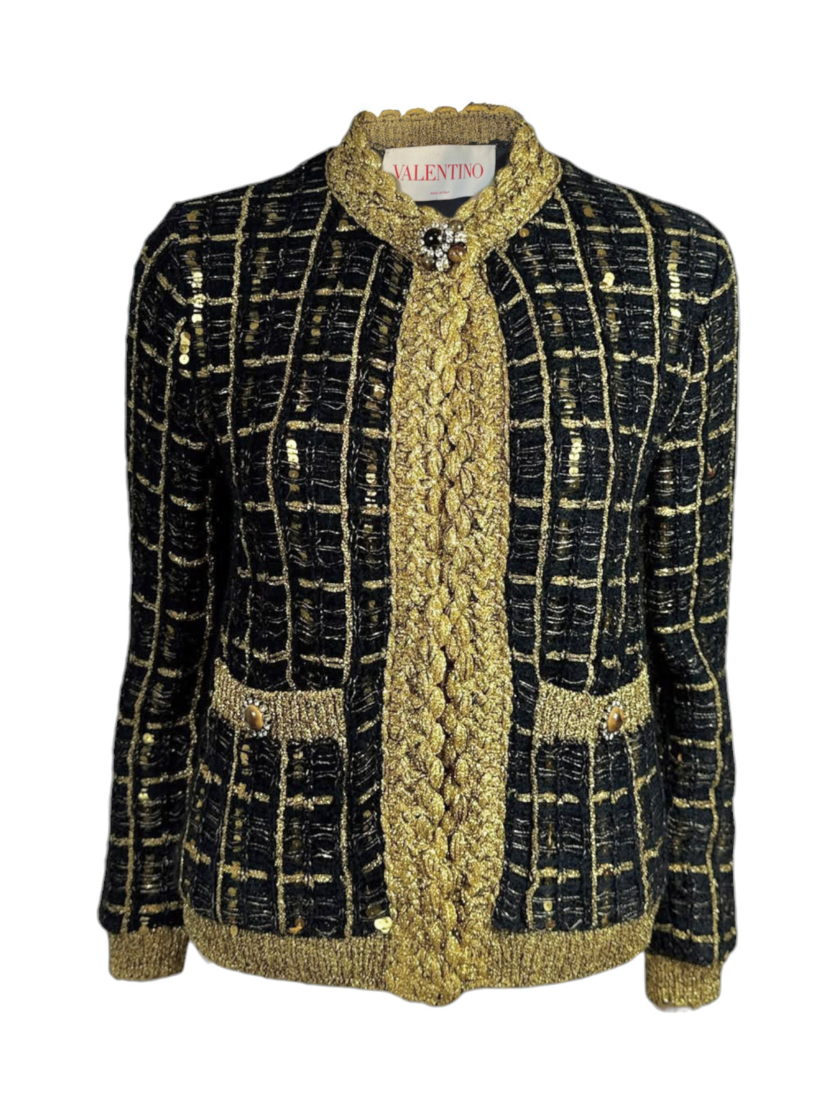 Valentino Alessandro Michele Resort 2025 Look 85 Black gold jacket