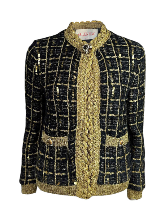 Valentino Alessandro Michele Resort 2025 Look 85 Black gold jacket